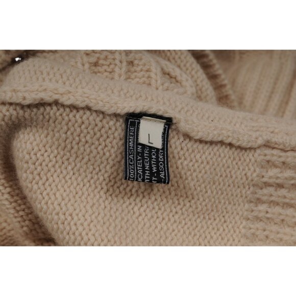 Barlajada Milano Womens Turtleneck Sweater Size Large Tan 100% Cashmere Pullover - Picture 6 of 7